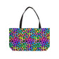 Bespattered Facade Candy Coated Neon Leopard Weekender Beach Tote Bag