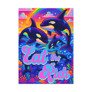 Bespattered Facade "Eat the Rich" Orcas Postcards (no envelopes) | Sets of 10, 30, or 50