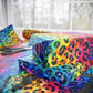 Bespattered Facade Rainbow Watercolor Leopard Wrapping Paper | Three Sizes | Glossy or Matte