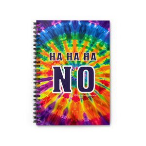 Bespattered Facade Rainbow Tie Dye "No Means No" Spiral Notebook - Lined Pages