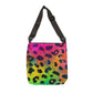 Bespattered Facade Neon Leopard Adjustable Tote Bag | 2 Sizes