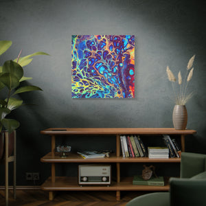 Bespattered Facade Fluid Art Abstract Painting Stretched Matte Canvas Art Prints | Multiple Sizes