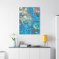 Bespattered Facade Fluid Art Abstract Painting Stretched Matte Canvas Art Prints | Multiple Sizes