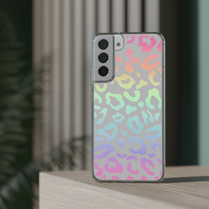 Bespattered Facade Pastel Rainbow Leopard Clear Case