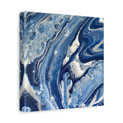 Bespattered Facade Fluid Art Abstract Painting Stretched Matte Canvas Art Prints | Multiple Sizes