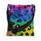 Bespattered Facade Neon Leopard Adjustable Tote Bag | 2 Sizes