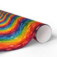 Bespattered Facade Rainbow Brushstrokes Wrapping Paper | Three Sizes | Glossy or Matte