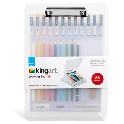 Drawing Art Set with Case - 36 pc