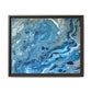 Bespattered Facade Blue Marble Framed Canvas Art Print | 3 Frame Colors | Multiple Sizes