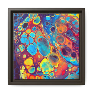 Bespattered Facade Fluid Art Abstract Painting Framed Canvas Art Print | 4 Frame Colors | Multiple Sizes