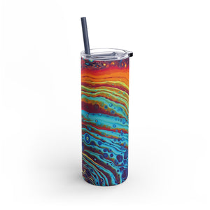 Bespattered Facade Rainbow Rings Maars Maker Skinny Matte Tumbler 20oz