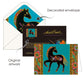 Laurel Burch Horses - Boxed Blank Note Cards – Set of 16 in a Keepsake Gift Box