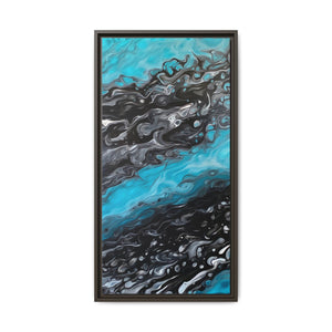 Bespattered Facade Fluid Art Abstract Painting Framed Canvas Art Print | 4 Frame Colors | Multiple Sizes