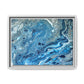 Bespattered Facade Blue Marble Framed Canvas Art Print | 3 Frame Colors | Multiple Sizes