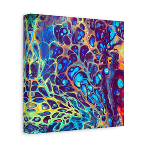 Bespattered Facade Fluid Art Abstract Painting Stretched Matte Canvas Art Prints | Multiple Sizes