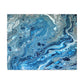 Bespattered Facade Blue Marble Stretched Matte Canvas Art Prints | Multiple Sizes