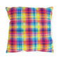 Bespattered Facade Rainbow Plaid UV-Resistant Outdoor Pillows | 4 Sizes