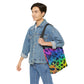Bespattered Facade Neon Leopard Adjustable Tote Bag | 2 Sizes