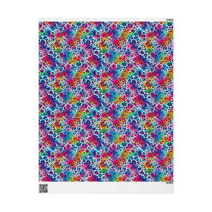 Bespattered Facade Colorful Animal Print Wrapping Paper | Three Sizes | Glossy or Matte