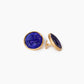 Glass Mounted Warrior Coin Motif Cuff Links (Cobalt Tone)