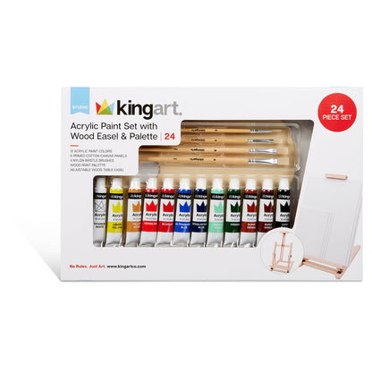 Acrylic Painting Set with Table Easel, 24 pc