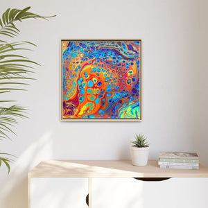 Bespattered Facade Fluid Art Abstract Painting Framed Canvas Art Print | 4 Frame Colors | Multiple Sizes