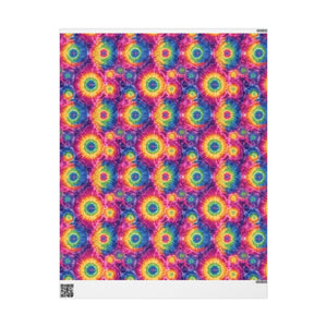 Bespattered Facade Rainbow Tie Dye Wrapping Paper | Three Sizes | Glossy or Matte