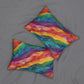 Bespattered Facade Rainbow Quilt Lumbar Throw Pillow