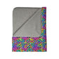 Bespattered Facade Candy Coated Neon Leopard Fleece Sherpa Blanket | 2 Colors & Sizes