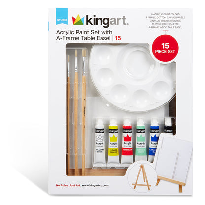 Acrylic Paint Easel Set 15 pc