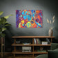 Bespattered Facade Fluid Art Abstract Painting Stretched Matte Canvas Art Prints | Multiple Sizes