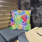 Bespattered Facade Rainbow Abstract UV-Resistant Outdoor Pillows | 4 Sizes