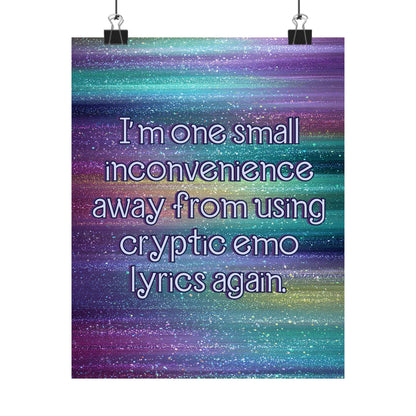 Bespattered Facade "Cryptic Emo Lyrics" Rainbow Giclée Archival Matte Paper Prints