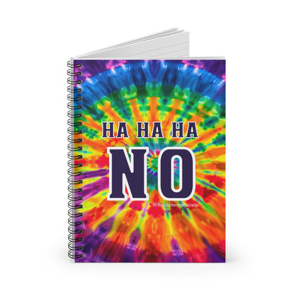 Bespattered Facade Rainbow Tie Dye "No Means No" Spiral Notebook - Lined Pages