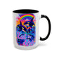 Bespattered Facade "Eat the Rich" Orcas Whimsical Rainbow Mug | Four Colors | 11oz or 15oz