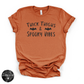 Thick Thighs and Spooky Vibes Tee | Funny Halloween Graphic T-Shirt