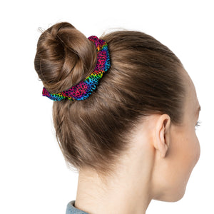 Bespattered Facade Rainbow Animal Print Scrunchie