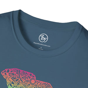 Bespattered Facade Rainbow Floral South Carolina Unisex Softstyle T-Shirt