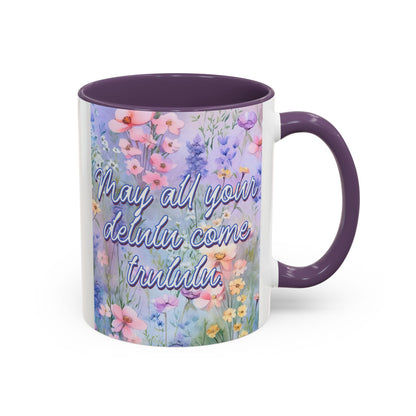 Bespattered Facade May All Your Delulu Come Trululu Pastel Floral Mug | Four Colors | 11oz or 15oz