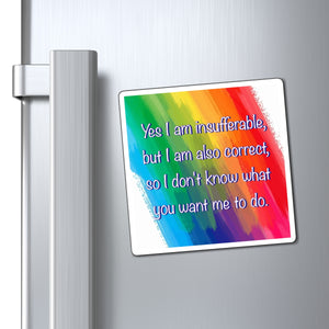 Bespattered Facade "Insufferable but Correct" Refrigerator Magnet