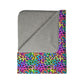 Bespattered Facade Candy Coated Neon Leopard Fleece Sherpa Blanket | 2 Colors & Sizes