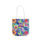 Bespattered Facade Colorful Flowers Canvas Tote Bag | 3 Sizes and 5 Strap Colors