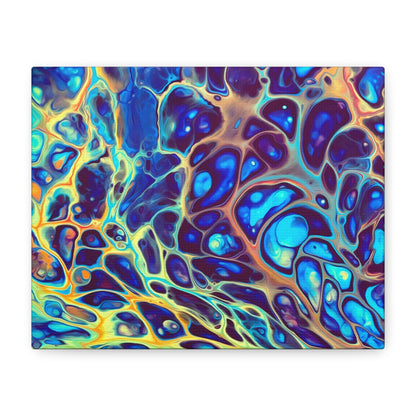 Bespattered Facade Fluid Art Abstract Painting Stretched Matte Canvas Art Prints | Multiple Sizes