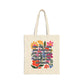 Bespattered Facade Rainbow "The Prettiest Demon" Floral Canvas Tote Bag Reusable Carryall