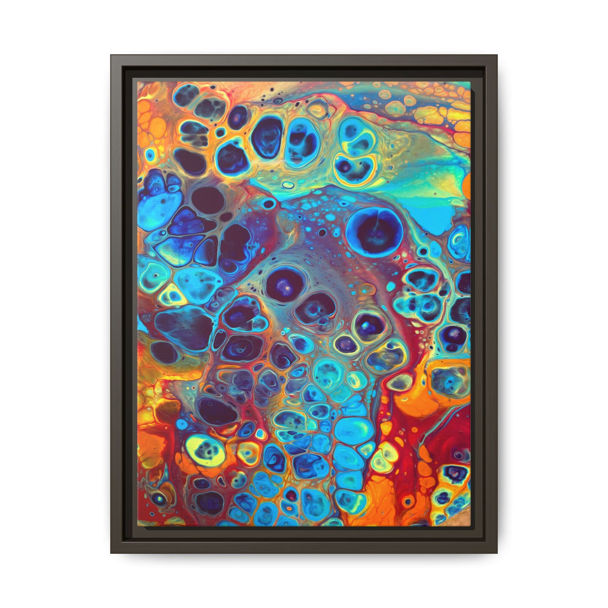 Bespattered Facade Fluid Art Abstract Painting Framed Canvas Art Print | 4 Frame Colors | Multiple Sizes