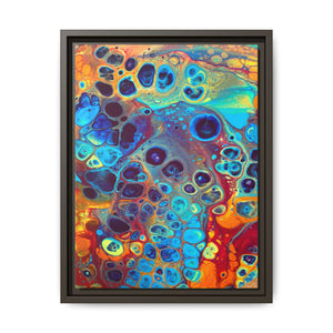 Bespattered Facade Fluid Art Abstract Painting Framed Canvas Art Print | 4 Frame Colors | Multiple Sizes