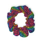 Bespattered Facade Rainbow Animal Print Scrunchie