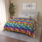 Bespattered Facade Rainbow Mosaic Vibrant Fleece Sherpa Blanket | 2 Colors & Sizes