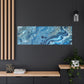 Bespattered Facade Blue Marble Stretched Matte Canvas Art Prints | Multiple Sizes