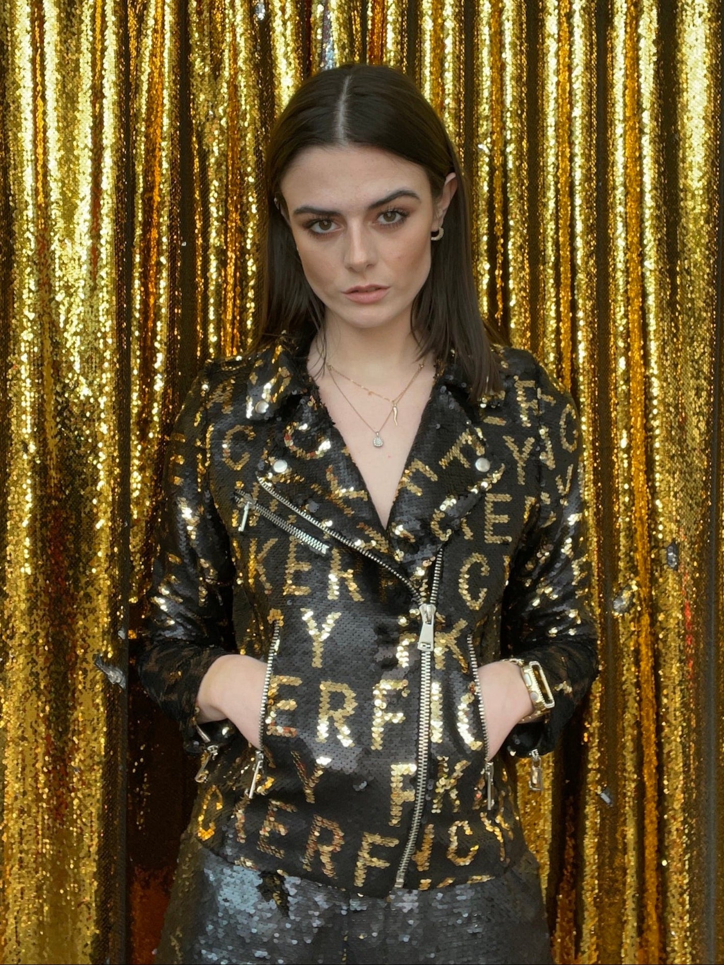 Any Old Iron Sequin Fancy Fucker Moto Jacket